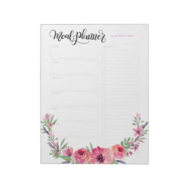 Bloc-note Fleurs roses personnalisées du planificateur de re