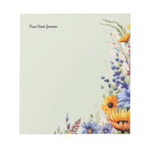 Bloc-note Fleurs sauvages du jardin floral personnalisés