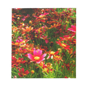 Bloc-note Fleurs sauvages rose et jaune pâle