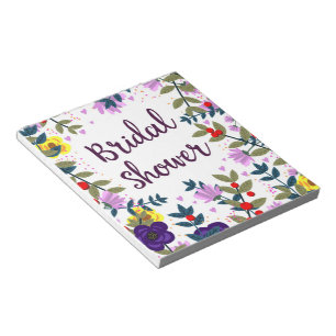 Bloc-note Fleurs Vintage pour Baby Shower de Mariée