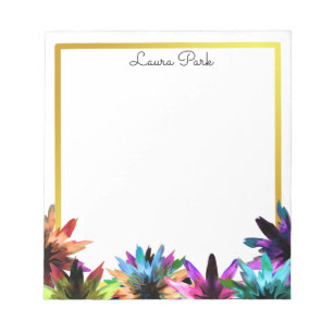 Bloc-note Floral Gold Faux Personnalisé Cute Girl