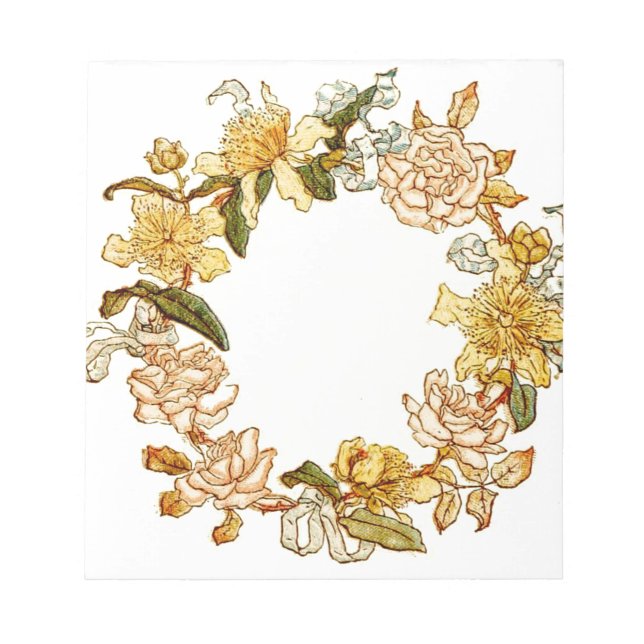 Bloc-note Floral Spring Fleur de couronne rose Fleurs Art (Devant)