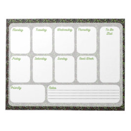 Bloc-note Floral Weekly Planner Notepad | Organize Your Week