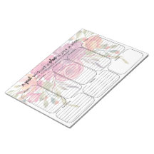 floral weekplanner note pad personalized quote