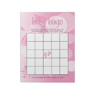 Bloc-note Florium Bokeh Rose doux Baby Girl Shower