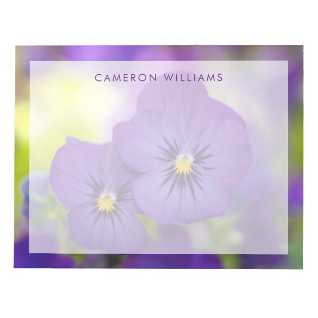 Bloc-note Flowers (homonymie) | Purple Pansies (Devant)