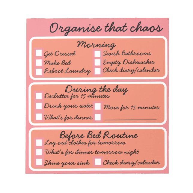 Bloc-note Flylady - Organise the chaos - Notebook (Devant)