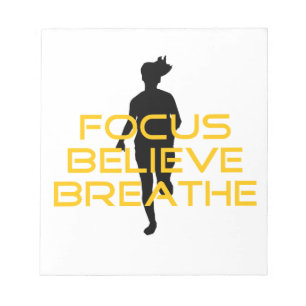 Bloc-note Focus Croire Respirer Jaune Courir Fitness