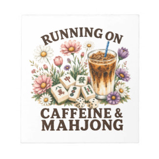 Bloc-note Fonctionne à la caféine et au Mahjong