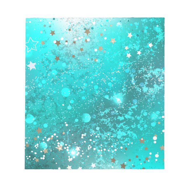 Bloc-note Fond de papier d'aluminium turquoise Menthe (Devant)