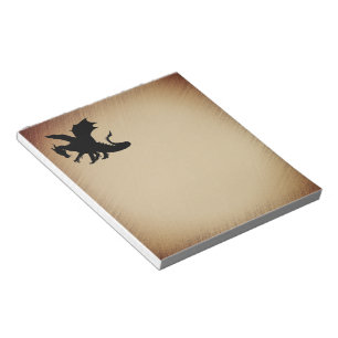 Bloc-note Fond rustique Dragon Noir