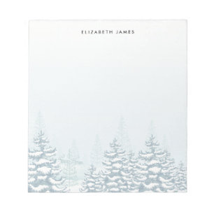 Bloc-note Forêt d'hiver rustique personnalisée