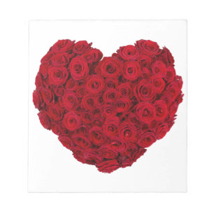 Bloc-note Forme rose de coeur