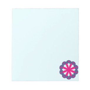 Bloc-note Formes florales violettes et roses 