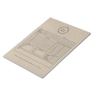 Bloc-note Formulaire de commande rustique