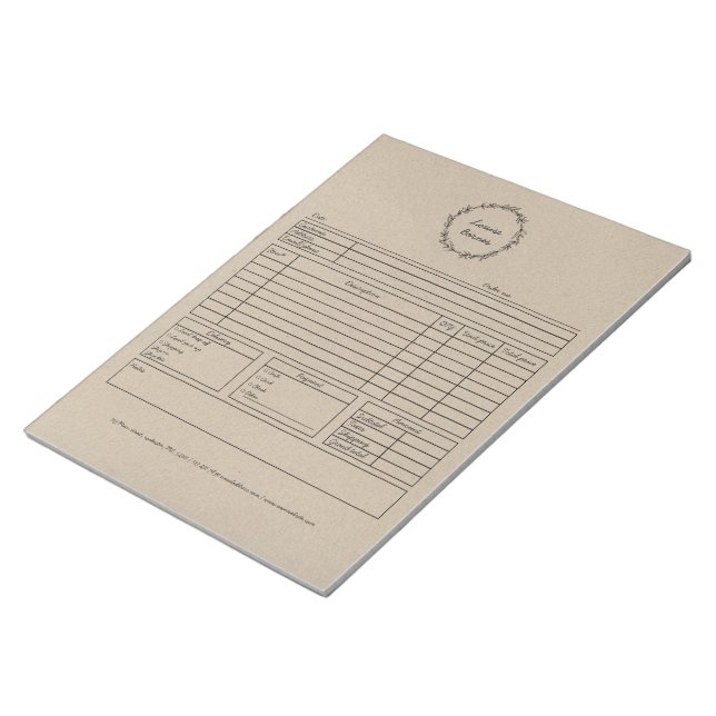 Bloc-note Formulaire de commande rustique (Incliné)