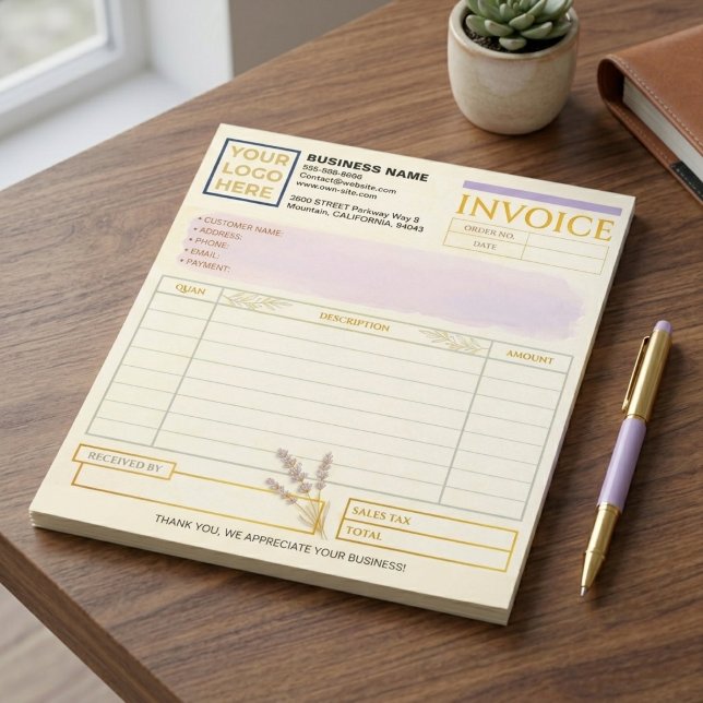 Bloc-note Formulaire de facture de vente client simple vinta (Vintage Kraft Paper Style Invoice Order Form Notepad
)