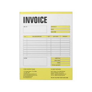 Bloc-note Formulaire de facture devis d'entreprise Ajouter u