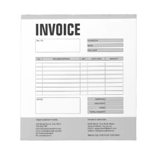 Bloc-note Formulaire de facture devis d'entreprise Ajouter u