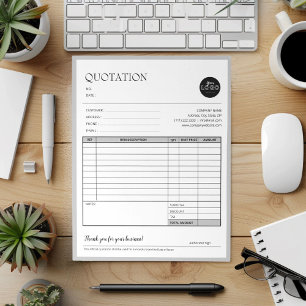 Bloc-note Formulaire de vente de facture Gris Moderne