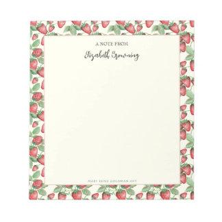 Bloc-note Fraise Élégante vintage Inspiré À La Main