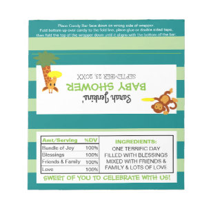 Bloc-note Frisbee Jungle Baby shower Favoriser les enveloppe