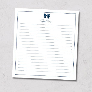 Bloc-note Frontière de nœud bleu de Prusse Nom personnalisé
