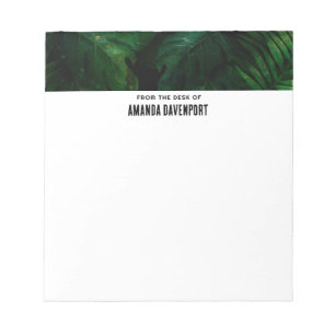Bloc-note Frontière Feuille Tropical Vert foncé