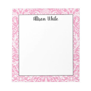 Bloc-note Fuchsia rose ananas Victorian Vintage Damask