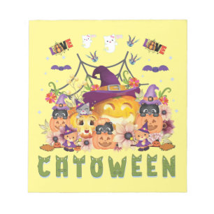 Bloc-note Fun Casquette violet Catoween, mignon Citrouille o