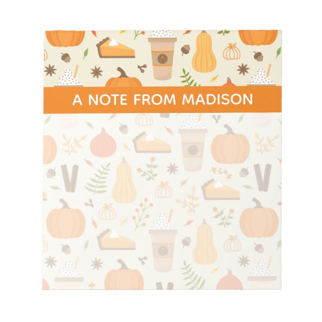 Bloc-note Fun Orange Fall Motif (Devant)