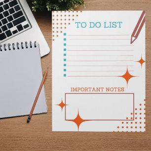 Bloc-note Fun Retro Design To Do List ; Bulletpoint, Listes