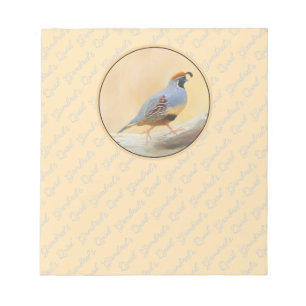 Bloc-note Gambrel's Quail Painting Original Bird Art