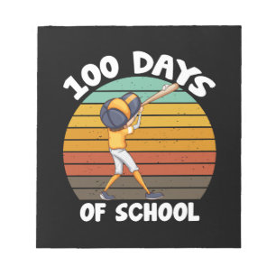 Bloc-note Garçons 100 jours d'école Baseball 100e jour