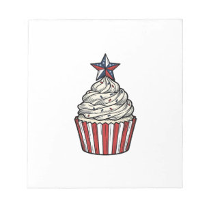 Bloc-note Gâteau patriotique gravure vintage Quatre Juillet