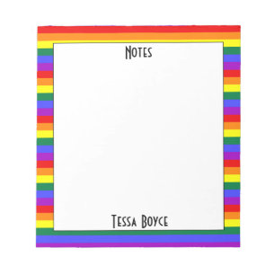 Bloc-note Gay Pride LGBTQ Pride Colors Monogrammed