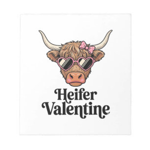 Bloc-note Génisse Valentine Highland Cow Design Vintage_1