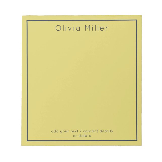 Bloc-note Gentle Warm Yellow Minimalist Notepad (Devant)