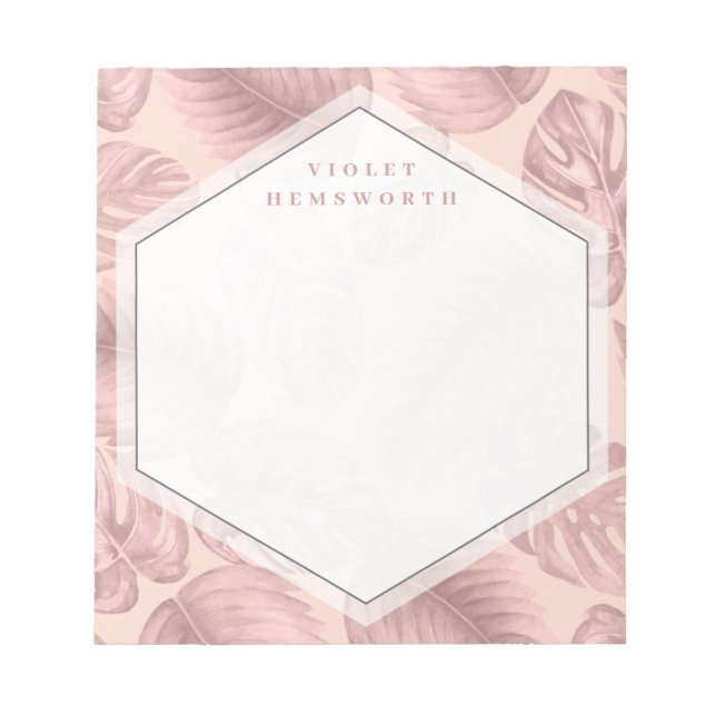 Bloc-note Géométrique tropicale rose (Devant)