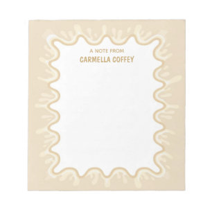 Bloc-note Giclée de Milkshake au Caramel Beige Nom Personnel
