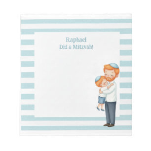 Bloc-note Ginger Papa & Son Hug Personnalisé Mitzvah
