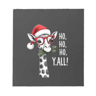Bloc-note Girafe Mignonne Avec Chapeau De Père Noël Joyeux N