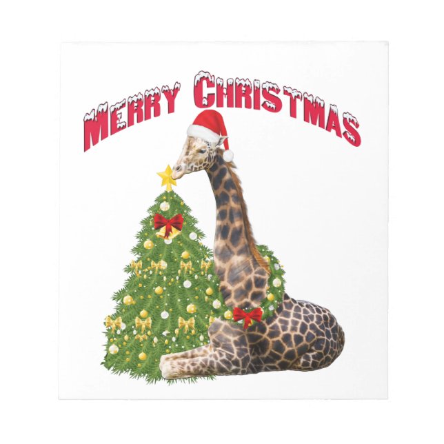 Bloc-note Giraffe de Noël (Devant)