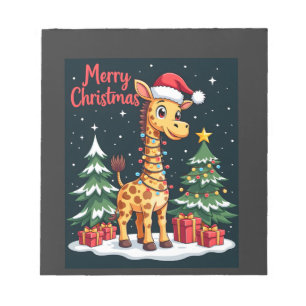 Bloc-note Giraffe Joyeux Noël Éclairage de l'Arbre de Noël P