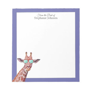 Bloc-note Giraffe Peri Violet Monogramme De la part de