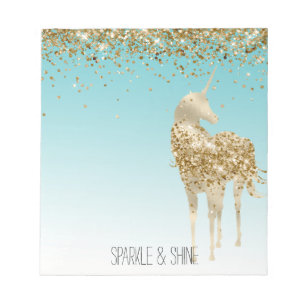 Bloc-note Girl Aqua Gold Confetti Parties scintillant Unicor