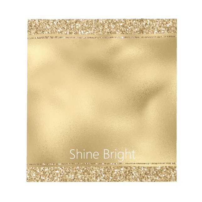 Bloc-note Glam Gold Glitzy Parties scintillant (Devant)