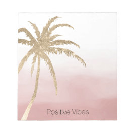 Bloc-note Glam Gold Tropical Palm Pink ombre