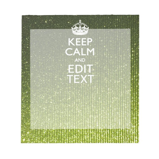 Bloc-note Glamour Vert Conserver Le Calme Votre Texte (Devant)