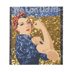Bloc-note glitter rosie the riveter